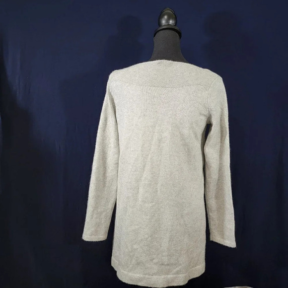 J.Jill Womens S Long Sleeve Knit Tunic Sweater Mature Modest Light Gray Speckled - Picture 5 of 7
